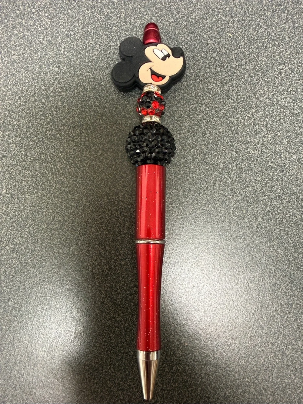 Handmade Mickey and Minnie Mouse Beaded Pen Set - Refillable